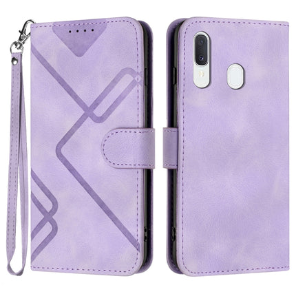 Line Pattern Skin Feel Leather Phone Case, For Samsung Galaxy A40, For Samsung Galaxy A10 / M10, For Samsung Galaxy A20 / A30, For Samsung Galaxy S10e