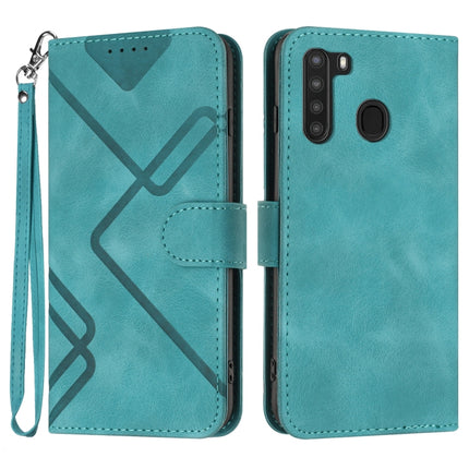 Line Pattern Skin Feel Leather Phone Case, For Samsung Galaxy A11 EU Version, For Samsung Galaxy S20, For Samsung Galaxy S20+, For Samsung Galaxy A21 EU Version