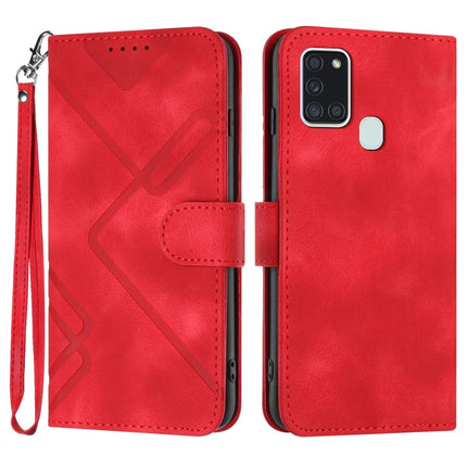 Line Pattern Skin Feel Leather Phone Case, For Samsung Galaxy A21s, For Samsung Galaxy A51 5G, For Samsung Galaxy A71 5G, For Samsung Galaxy A31