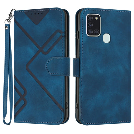 Line Pattern Skin Feel Leather Phone Case, For Samsung Galaxy A21s, For Samsung Galaxy A51 5G, For Samsung Galaxy A71 5G, For Samsung Galaxy A31