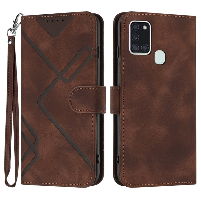 Line Pattern Skin Feel Leather Phone Case, For Samsung Galaxy A21s, For Samsung Galaxy A51 5G, For Samsung Galaxy A71 5G, For Samsung Galaxy A31