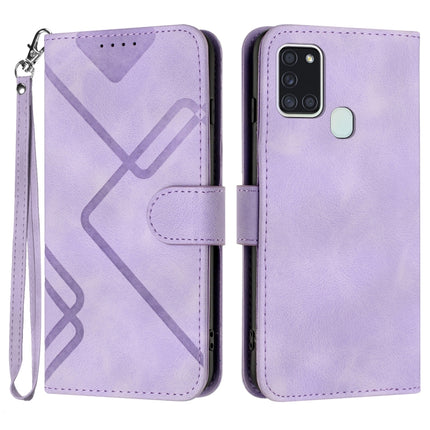 Line Pattern Skin Feel Leather Phone Case, For Samsung Galaxy A21s, For Samsung Galaxy A51 5G, For Samsung Galaxy A71 5G, For Samsung Galaxy A31
