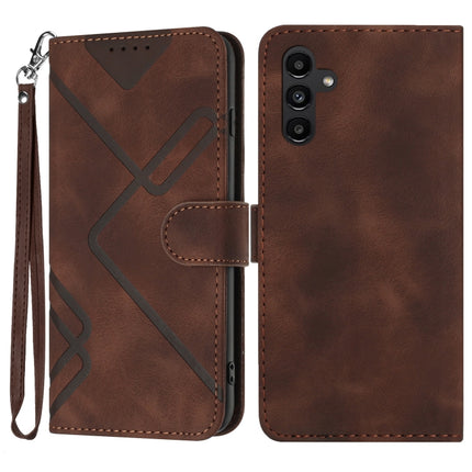 Line Pattern Skin Feel Leather Phone Case, For Samsung Galaxy A55, For Samsung Galaxy A35, For Samsung Galaxy A24 4G, For Samsung Galaxy A14 4G