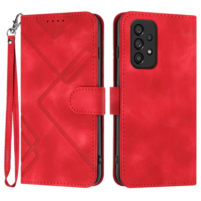 Line Pattern Skin Feel Leather Phone Case, For Samsung Galaxy A33 5G, For Samsung Galaxy A13 4G, For Samsung Galaxy S22 Ultra 5G, For Samsung Galaxy S22+ 5G