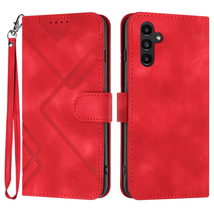 Line Pattern Skin Feel Leather Phone Case, For Samsung Galaxy A34 5G, For Samsung Galaxy A54 5G, For Samsung Galaxy A04e, For Samsung Galaxy S23 Ultra 5G