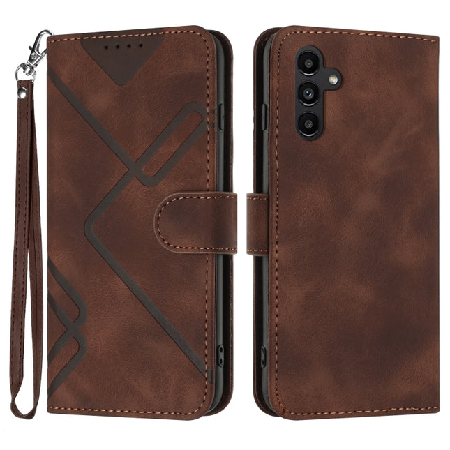 Line Pattern Skin Feel Leather Phone Case, For Samsung Galaxy A34 5G, For Samsung Galaxy A54 5G, For Samsung Galaxy A04e, For Samsung Galaxy S23 Ultra 5G