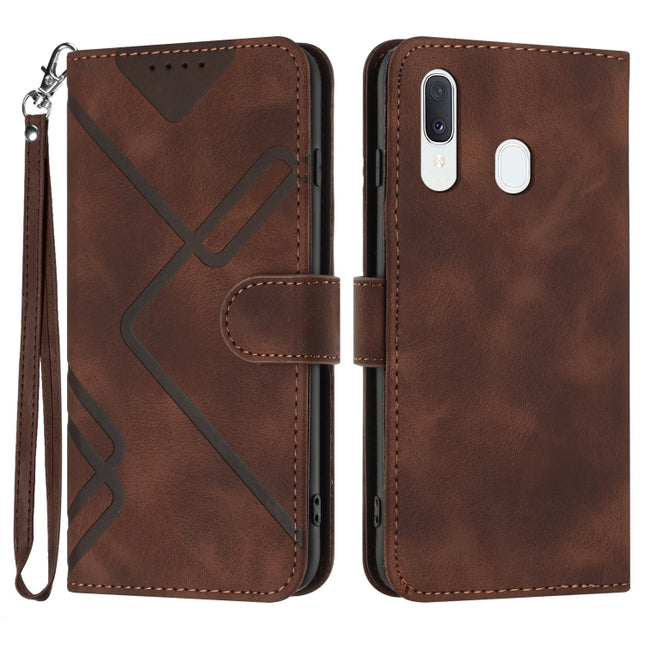 Line Pattern Skin Feel Leather Phone Case, For Samsung Galaxy A40, For Samsung Galaxy A10 / M10, For Samsung Galaxy A20 / A30, For Samsung Galaxy S10e