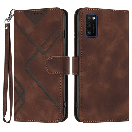 Line Pattern Skin Feel Leather Phone Case, For Samsung Galaxy A41, For Samsung Galaxy A22 4G, For Samsung Galaxy A22 5G, For Samsung Galaxy S21 FE 5G