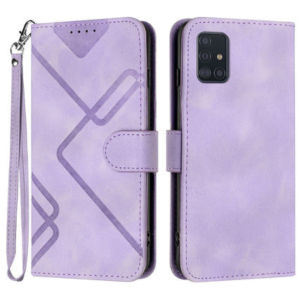 Line Pattern Skin Feel Leather Phone Case, For Samsung Galaxy A21s, For Samsung Galaxy A51 5G, For Samsung Galaxy A71 5G, For Samsung Galaxy A31