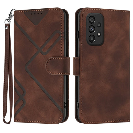 Line Pattern Skin Feel Leather Phone Case, For Samsung Galaxy M33 5G Global, For Samsung Galaxy A53 5G, For Samsung Galaxy A73 5G, For Samsung Galaxy A03 Core