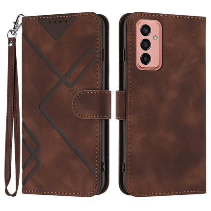 Line Pattern Skin Feel Leather Phone Case, For Samsung Galaxy S23+ 5G, For Samsung Galaxy S23 5G, For Samsung Galaxy A14 5G, For Samsung Galaxy M13 India / F13