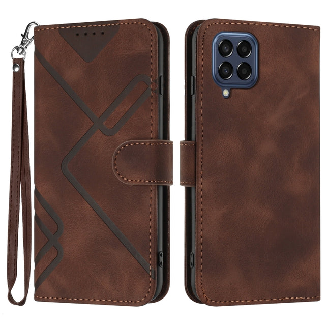 Line Pattern Skin Feel Leather Phone Case, For Samsung Galaxy M33 5G Global, For Samsung Galaxy A53 5G, For Samsung Galaxy A73 5G, For Samsung Galaxy A03 Core