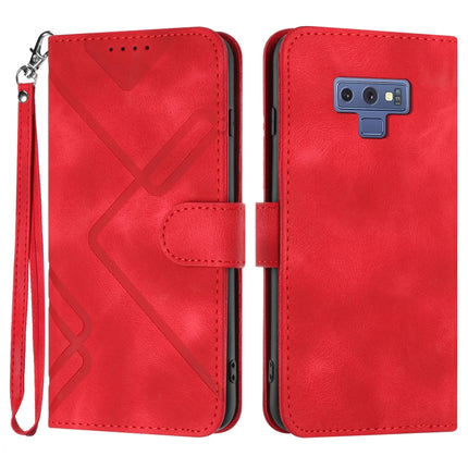 Line Pattern Skin Feel Leather Phone Case, For Samsung Galaxy S10+, For Samsung Galaxy S10, For Samsung Galaxy Note9, For Samsung Galaxy A6 2018