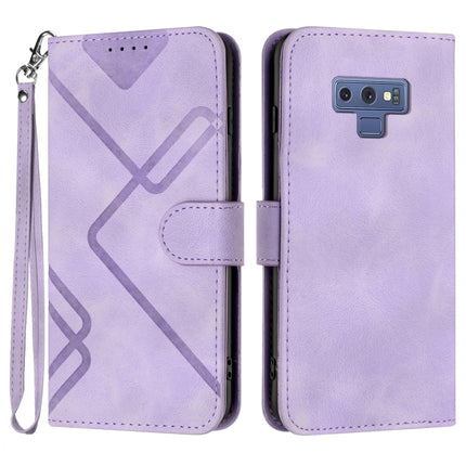Line Pattern Skin Feel Leather Phone Case, For Samsung Galaxy S10+, For Samsung Galaxy S10, For Samsung Galaxy Note9, For Samsung Galaxy A6 2018