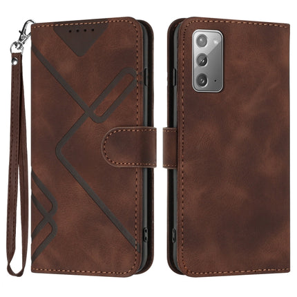 Line Pattern Skin Feel Leather Phone Case, For Samsung Galaxy A12, For Samsung Galaxy Note20 Ultra, For Samsung Galaxy Note20, For Samsung Galaxy A01 / M01