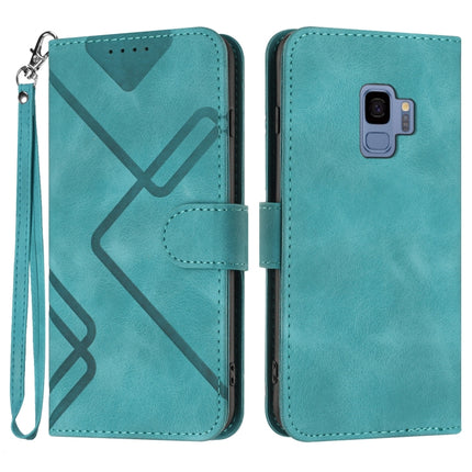 Line Pattern Skin Feel Leather Phone Case, For Samsung Galaxy S9+, For Samsung Galaxy S9, For Samsung Galaxy A8 2018
