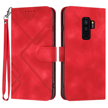 Line Pattern Skin Feel Leather Phone Case, For Samsung Galaxy S9+, For Samsung Galaxy S9, For Samsung Galaxy A8 2018