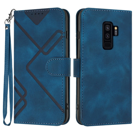 Line Pattern Skin Feel Leather Phone Case, For Samsung Galaxy S9+, For Samsung Galaxy S9, For Samsung Galaxy A8 2018