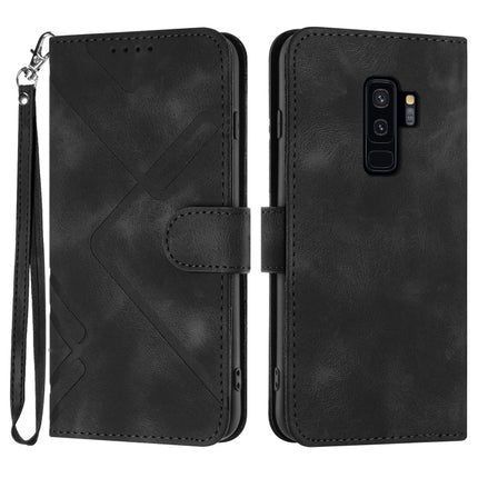Line Pattern Skin Feel Leather Phone Case, For Samsung Galaxy S9+, For Samsung Galaxy S9, For Samsung Galaxy A8 2018