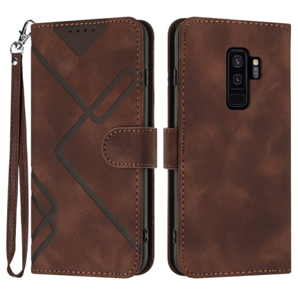 Line Pattern Skin Feel Leather Phone Case, For Samsung Galaxy S9+, For Samsung Galaxy S9, For Samsung Galaxy A8 2018