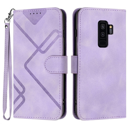 Line Pattern Skin Feel Leather Phone Case, For Samsung Galaxy S9+, For Samsung Galaxy S9, For Samsung Galaxy A8 2018