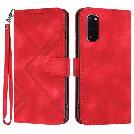 Line Pattern Skin Feel Leather Phone Case, For Samsung Galaxy A11 EU Version, For Samsung Galaxy S20, For Samsung Galaxy S20+, For Samsung Galaxy A21 EU Version