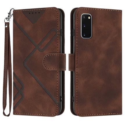 Line Pattern Skin Feel Leather Phone Case, For Samsung Galaxy A11 EU Version, For Samsung Galaxy S20, For Samsung Galaxy S20+, For Samsung Galaxy A21 EU Version