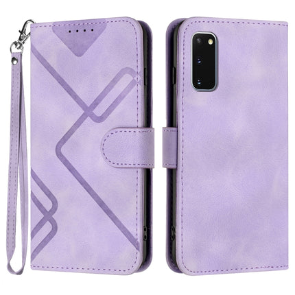 Line Pattern Skin Feel Leather Phone Case, For Samsung Galaxy A11 EU Version, For Samsung Galaxy S20, For Samsung Galaxy S20+, For Samsung Galaxy A21 EU Version