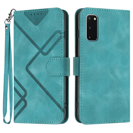 Line Pattern Skin Feel Leather Phone Case, For Samsung Galaxy A11 EU Version, For Samsung Galaxy S20, For Samsung Galaxy S20+, For Samsung Galaxy A21 EU Version