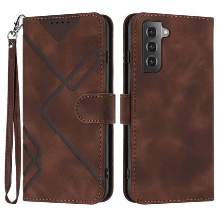 Line Pattern Skin Feel Leather Phone Case, For Samsung Galaxy S21 5G, For Samsung Galaxy S21+ 5G, For Samsung Galaxy S21 Ultra 5G, For Samsung Galaxy A02s 164mm