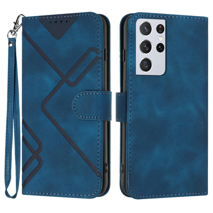 Line Pattern Skin Feel Leather Phone Case, For Samsung Galaxy S21 5G, For Samsung Galaxy S21+ 5G, For Samsung Galaxy S21 Ultra 5G, For Samsung Galaxy A02s 164mm