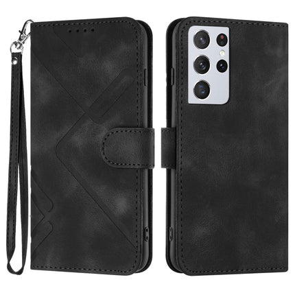 Line Pattern Skin Feel Leather Phone Case, For Samsung Galaxy S21 5G, For Samsung Galaxy S21+ 5G, For Samsung Galaxy S21 Ultra 5G, For Samsung Galaxy A02s 164mm