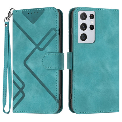 Line Pattern Skin Feel Leather Phone Case, For Samsung Galaxy S21 5G, For Samsung Galaxy S21+ 5G, For Samsung Galaxy S21 Ultra 5G, For Samsung Galaxy A02s 164mm