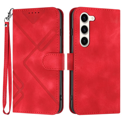 Line Pattern Skin Feel Leather Phone Case, For Samsung Galaxy S23+ 5G, For Samsung Galaxy S23 5G, For Samsung Galaxy A14 5G, For Samsung Galaxy M13 India / F13