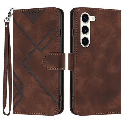 Line Pattern Skin Feel Leather Phone Case, For Samsung Galaxy S23+ 5G, For Samsung Galaxy S23 5G, For Samsung Galaxy A14 5G, For Samsung Galaxy M13 India / F13