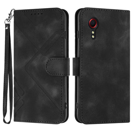 Line Pattern Skin Feel Leather Phone Case, For Samsung Galaxy S22 5G, For Samsung Galaxy A13 5G, For Samsung Galaxy Xcover 5, For Samsung Galaxy A03s 166mm