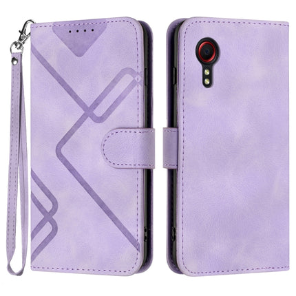 Line Pattern Skin Feel Leather Phone Case, For Samsung Galaxy S22 5G, For Samsung Galaxy A13 5G, For Samsung Galaxy Xcover 5, For Samsung Galaxy A03s 166mm