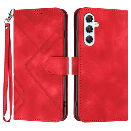 Line Pattern Skin Feel Leather Phone Case, For Samsung Galaxy A55, For Samsung Galaxy A35, For Samsung Galaxy A24 4G, For Samsung Galaxy A14 4G
