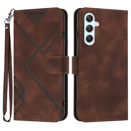Line Pattern Skin Feel Leather Phone Case, For Samsung Galaxy A55, For Samsung Galaxy A35, For Samsung Galaxy A24 4G, For Samsung Galaxy A14 4G