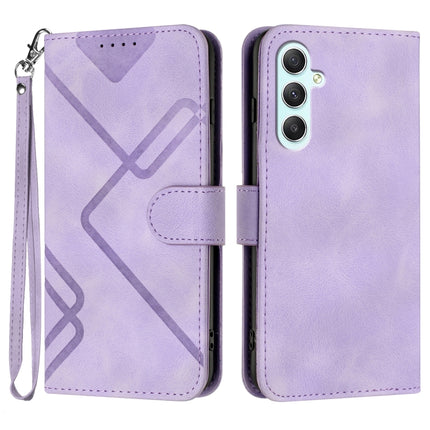 Line Pattern Skin Feel Leather Phone Case, For Samsung Galaxy A55, For Samsung Galaxy A35, For Samsung Galaxy A24 4G, For Samsung Galaxy A14 4G