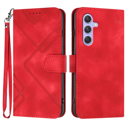 Line Pattern Skin Feel Leather Phone Case, For Samsung Galaxy A55, For Samsung Galaxy A35, For Samsung Galaxy A24 4G, For Samsung Galaxy A14 4G