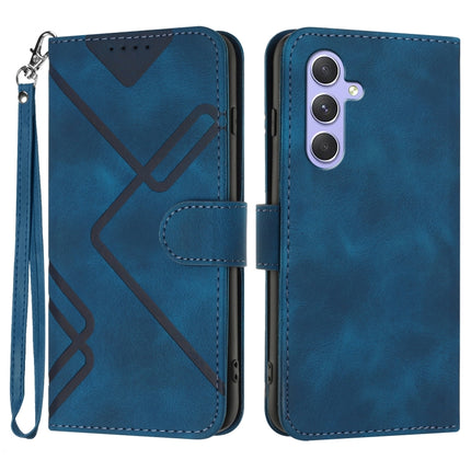 Line Pattern Skin Feel Leather Phone Case, For Samsung Galaxy A55, For Samsung Galaxy A35, For Samsung Galaxy A24 4G, For Samsung Galaxy A14 4G