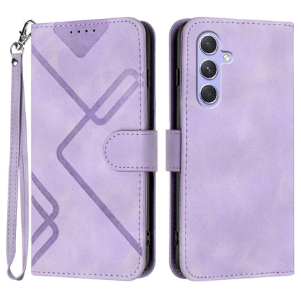 Line Pattern Skin Feel Leather Phone Case, For Samsung Galaxy A55, For Samsung Galaxy A35, For Samsung Galaxy A24 4G, For Samsung Galaxy A14 4G