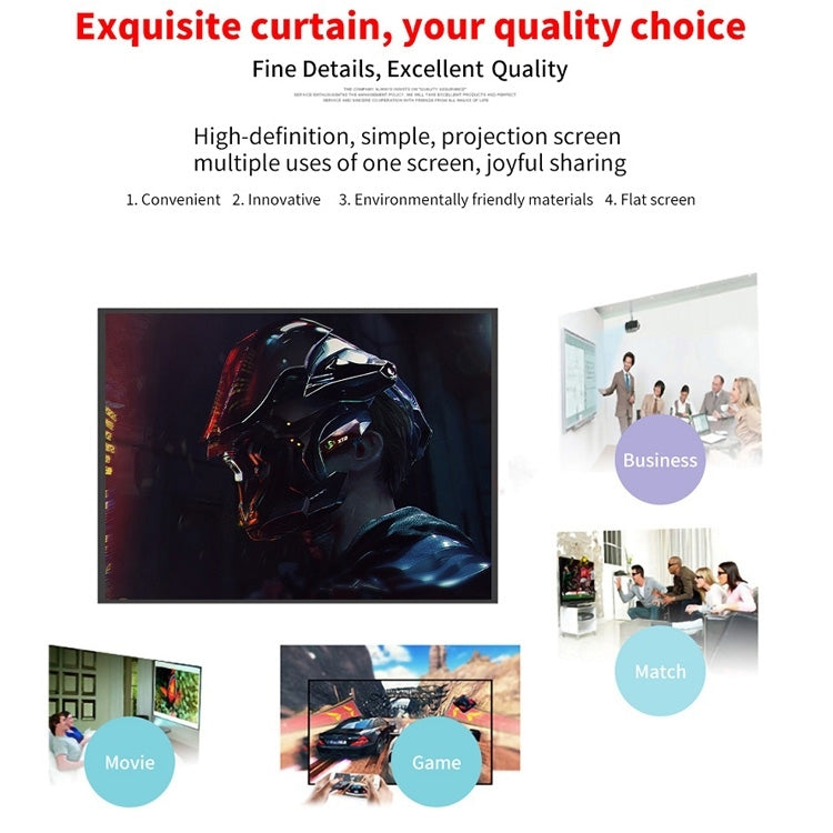 Simple Folding Thin Polyester Projector Film Curtain, 30 inch 16:9, 150 inch 4:3, 180 inch 16:9, 150 inch 16:9, 200 inch 16:9