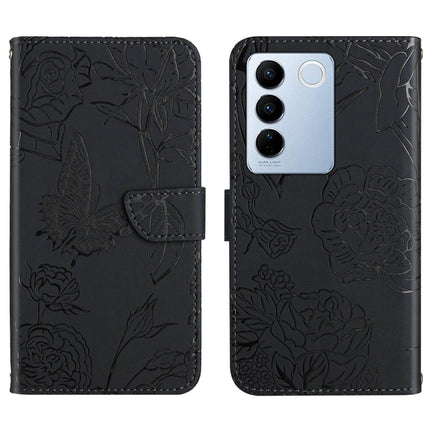 HT03 Skin Feel Butterfly Embossed Flip Leather Phone Case, For vivo V50 5G Global, For vivo Y02A 4G / Y02 4G / Y11 2023, For vivo Y56 5G Global, For vivo V27E 4G Global