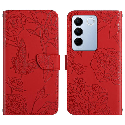 HT03 Skin Feel Butterfly Embossed Flip Leather Phone Case, For vivo V50 5G Global, For vivo Y02A 4G / Y02 4G / Y11 2023, For vivo Y56 5G Global, For vivo V27E 4G Global
