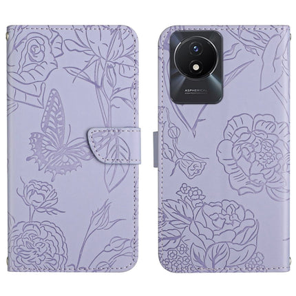 HT03 Skin Feel Butterfly Embossed Flip Leather Phone Case, For vivo V50 5G Global, For vivo Y02A 4G / Y02 4G / Y11 2023, For vivo Y56 5G Global, For vivo V27E 4G Global