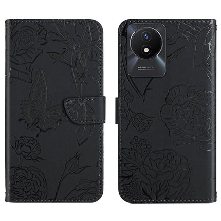 HT03 Skin Feel Butterfly Embossed Flip Leather Phone Case, For vivo V50 5G Global, For vivo Y02A 4G / Y02 4G / Y11 2023, For vivo Y56 5G Global, For vivo V27E 4G Global