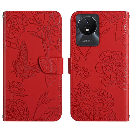 HT03 Skin Feel Butterfly Embossed Flip Leather Phone Case, For vivo V50 5G Global, For vivo Y02A 4G / Y02 4G / Y11 2023, For vivo Y56 5G Global, For vivo V27E 4G Global