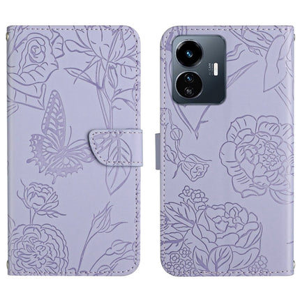 HT03 Skin Feel Butterfly Embossed Flip Leather Phone Case, For vivo Y02S Global / Y16 4G Global, For vivo Y77 5G Global / Y22S 4G Global, For vivo Y77E 5G, For vivo Y75 5G Global